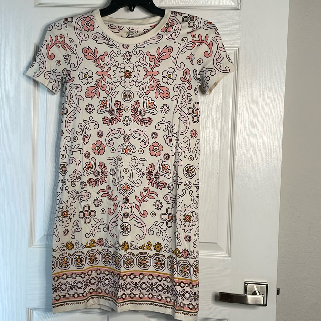 Tory Burch Floral Short Sleeve T-Shirt Mini Dress